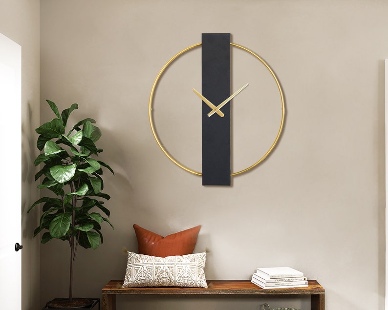 Modern Wall Clock, Large Silent Metal Wall Clock, Clocks for Wall, Unique Wall Clock, Minimalist Wall Clock Modern, Gold Silver Wall Clocks image 5