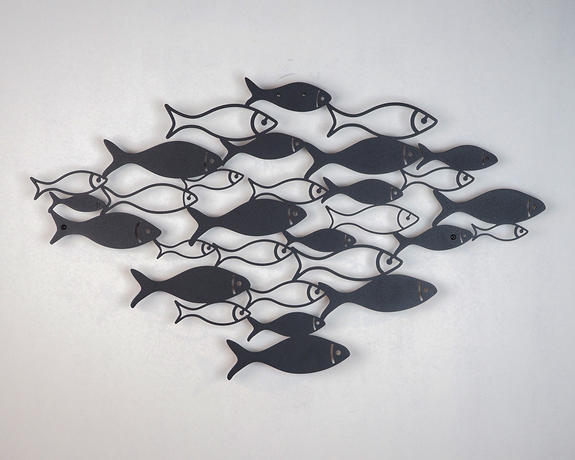 School of Fish Metal Wall Art Nautical Wall Decor Fishing Etsy UK