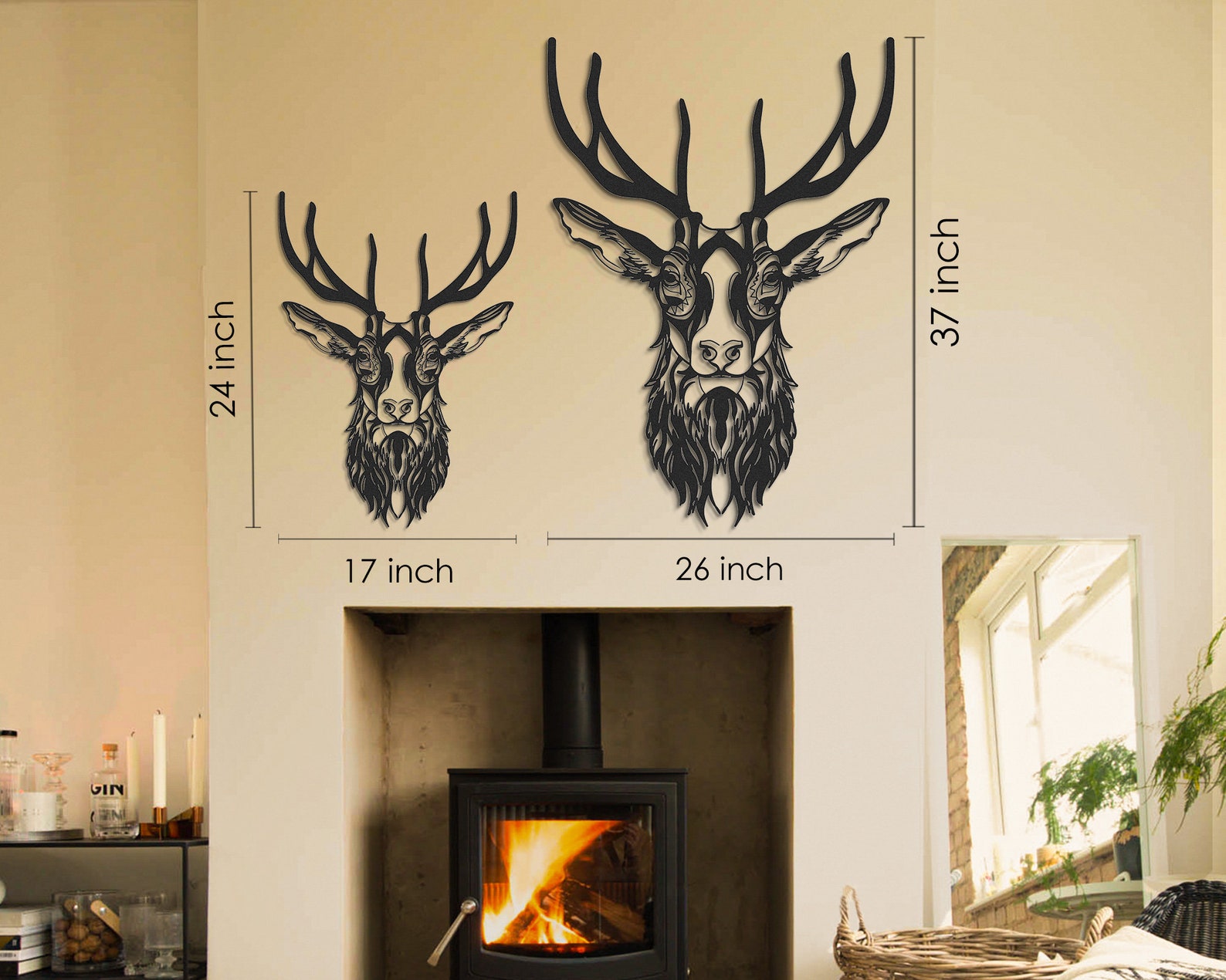 Metal Deer Wall Art Deer Wall Decor Deer Wall Hanging Home Etsy