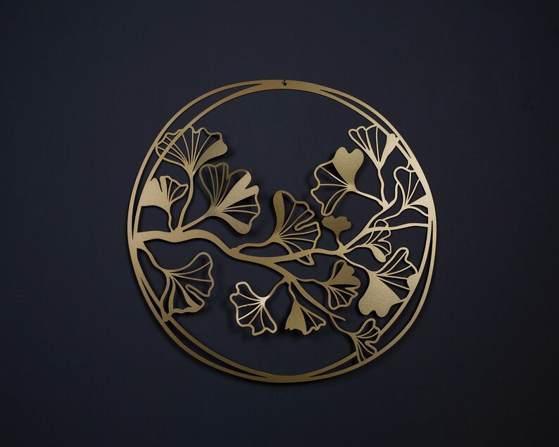 Ginkgo Leaves 3 Metal Wall Decor Metal Wall Art Bedroom | Etsy
