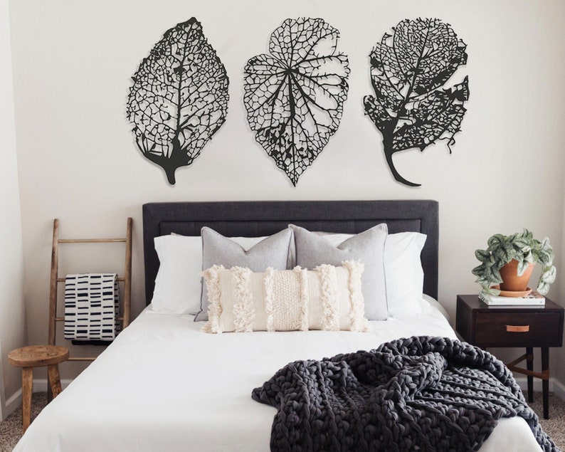 Large Metal Wall Art Leaves Wall Decor Living Room Wall Art Etsy