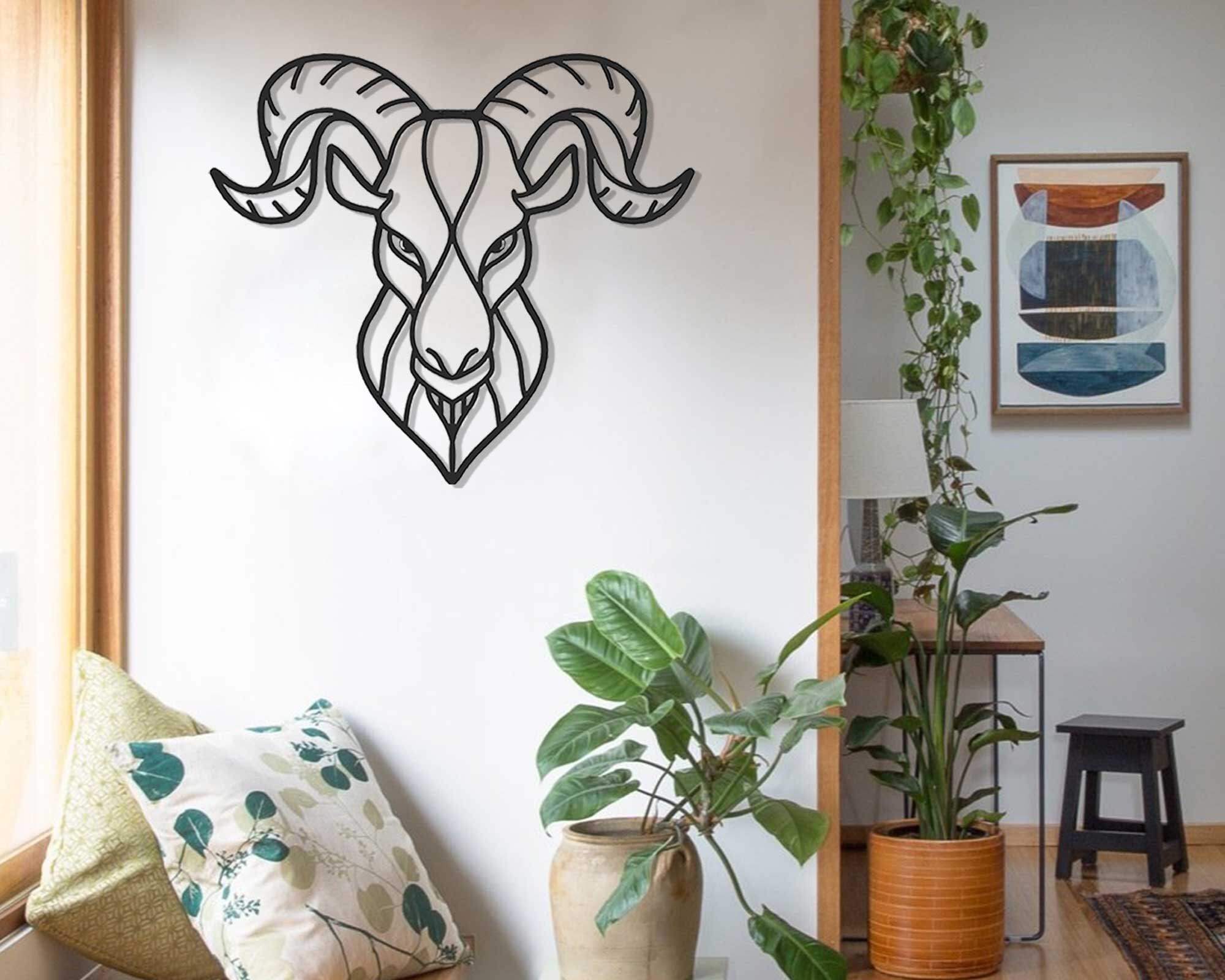 Metal Goat Wall Art Metal Wall Decor Capricorn Wall Art Etsy