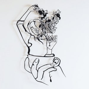 Coffee Girl Metal Wall Art, Coffee Bar Decor, Coffee Lover Gift, Kitchen Wall Art, Coffee Sign, Modern Kitchen Decor, Wall Hangings