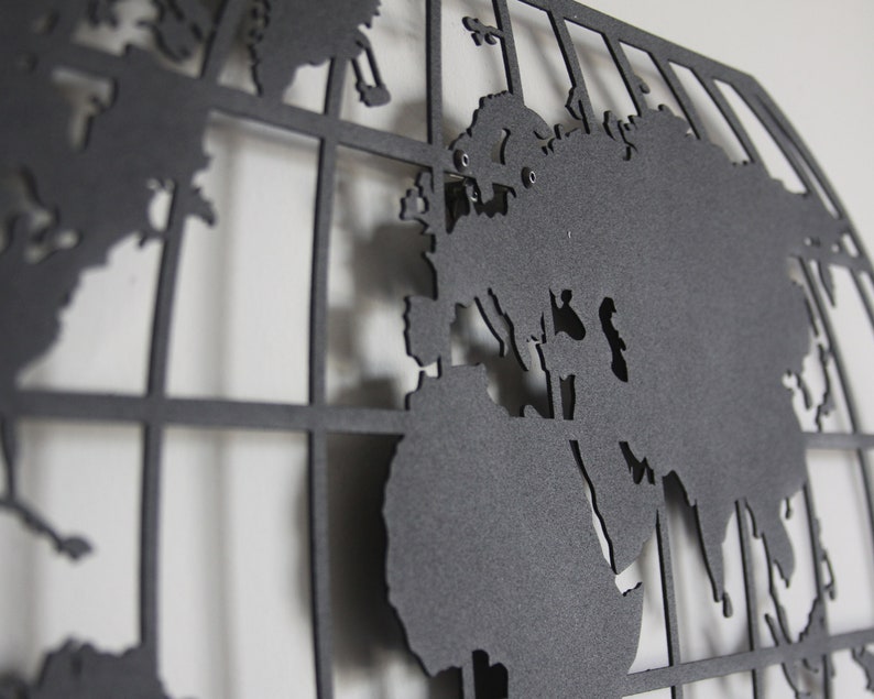 Large Metal World Map Metal Wall Art Metal Wall Decor World Etsy
