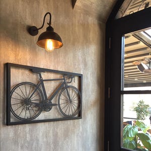 Framed Bicycle Metal Wall Art, Bike Art, Cycling Gifts for Men, Gifts for Dad, Peloton Gifts, Bicycle Wall Decor, Cycling Art, Father Gifts