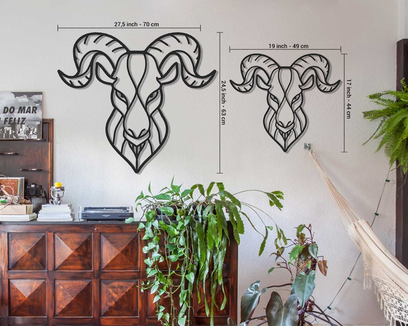 Metal Goat Wall Art Metal Wall Decor Capricorn Wall Art Etsy