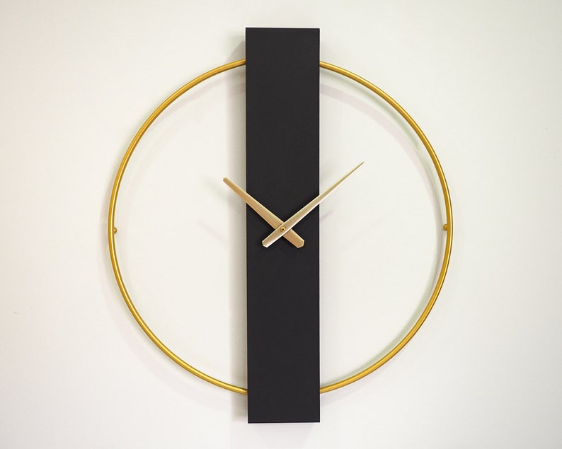 Modern Wall Clock, Large Silent Metal Wall Clock, Clocks for Wall, Unique Wall Clock, Minimalist Wall Clock Modern, Gold Silver Wall Clocks Gold