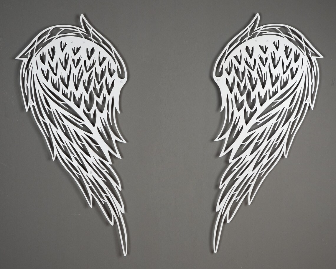 Angel Wings Metal Wall Decor Metal Wall Art Above Bed Decor Etsy