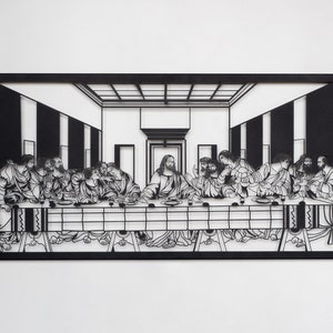 Metal Framed The Last Supper Wall Art, Jesus Last Supper by Leonardo da Vinci, Religious Christian Wall Art, Home Decoration Living Room