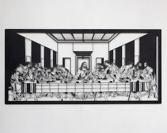 38" The Last Supper Metal Wall Art, Jesus Last Supper by Leonardo da Vinci, Religious Christian Wall Art, Home Decor, Living Room Wall Art