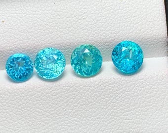4.2 CT Faceted Neon Apatite: Round Cut Gemstone