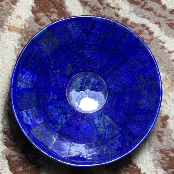 12.5 cm , Handmade, AAA genuine lapis lazuli bowl for beautiful decoration and healing.