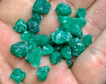 61 CT’s  green rough emeralds from Pakistan