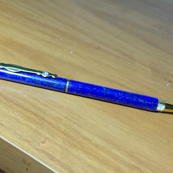 Unique handmade genuine lapis lazuli pen