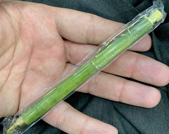 Unique handmade genuine green jade pen