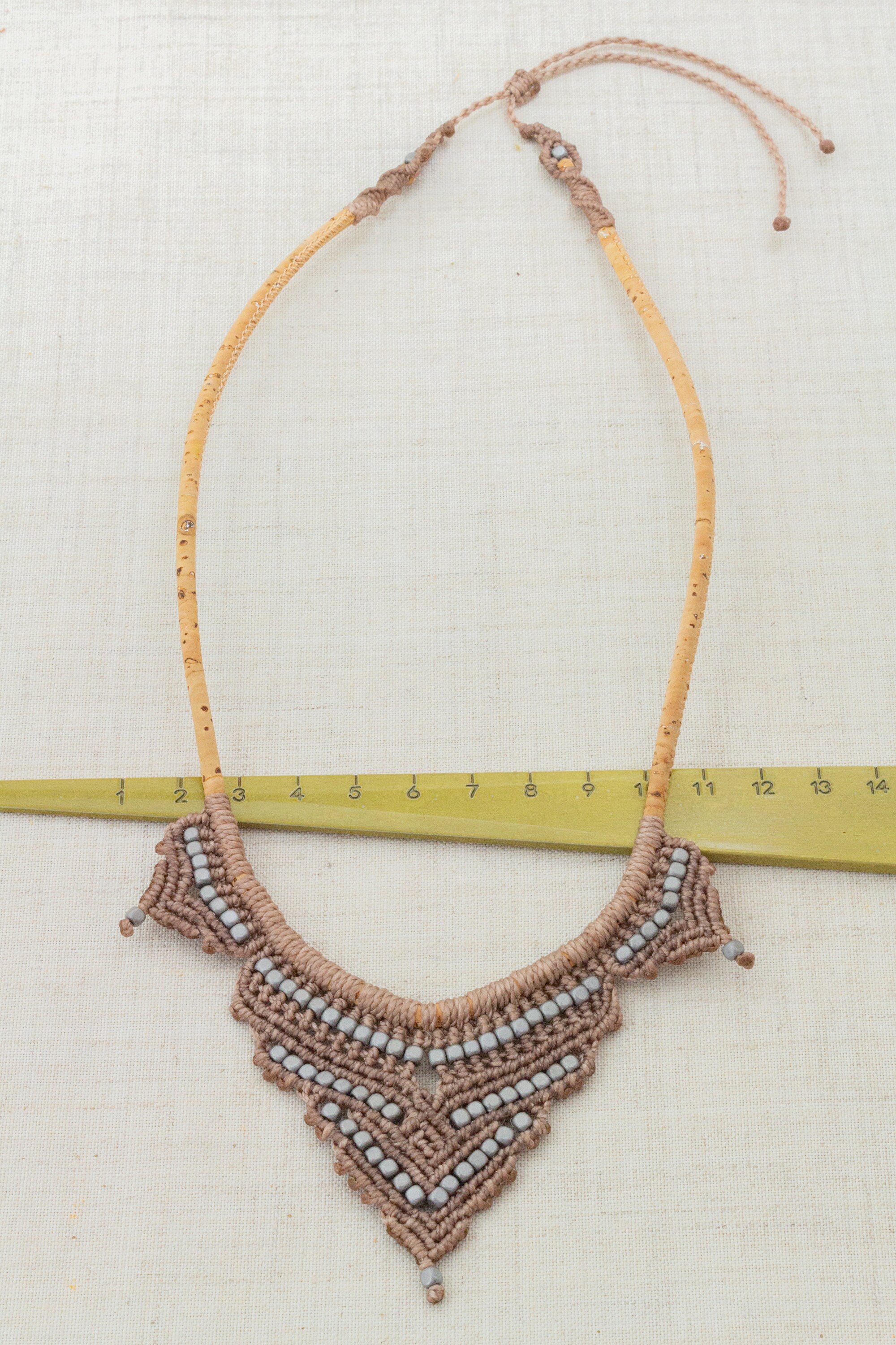 Necklace With Pearls Cork Jewellery Vegan Jewelry . Necklace Macrame