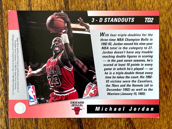 1993 Michael Jordan Triple Double Upper Deck Hologram TM2, No  