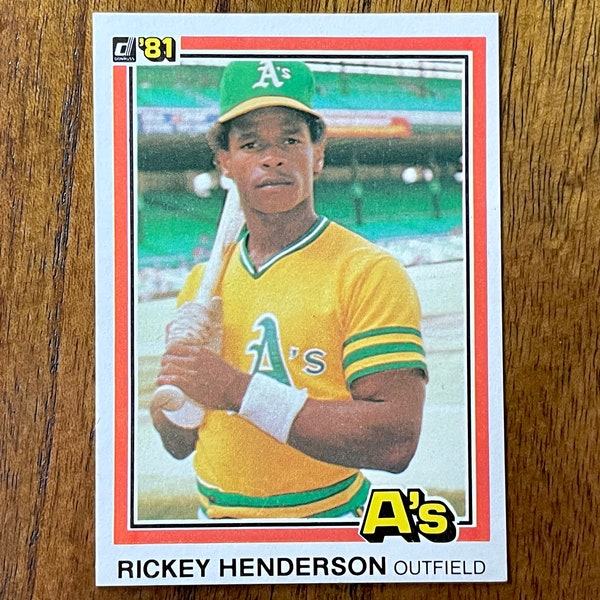 1981 Rickey Henderson Donruss baseball card #119, sharp corners, no creases C3
