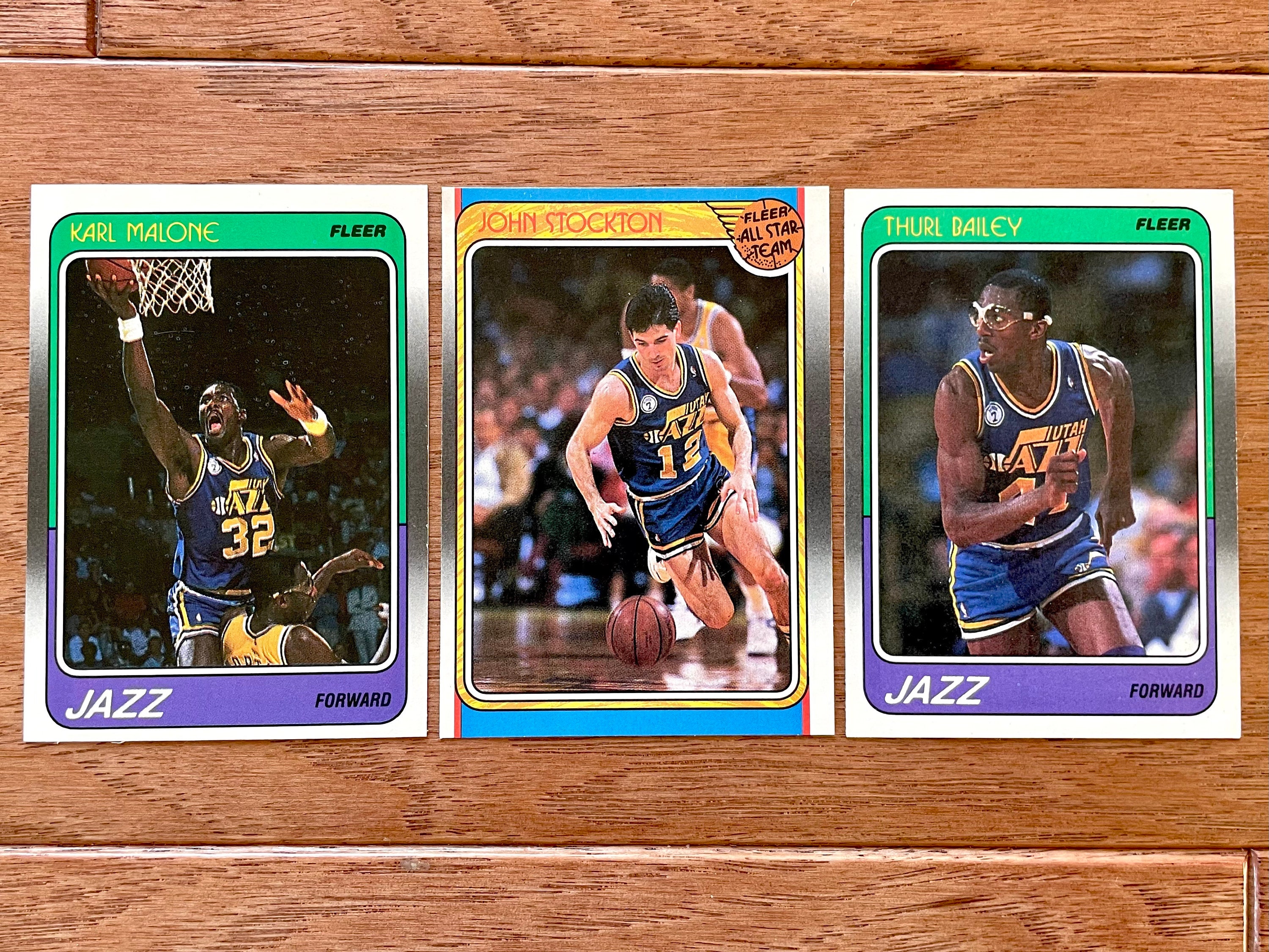 1988 John Stockton RC Karl Malone Thurl Bailey Utah Jazz - Etsy