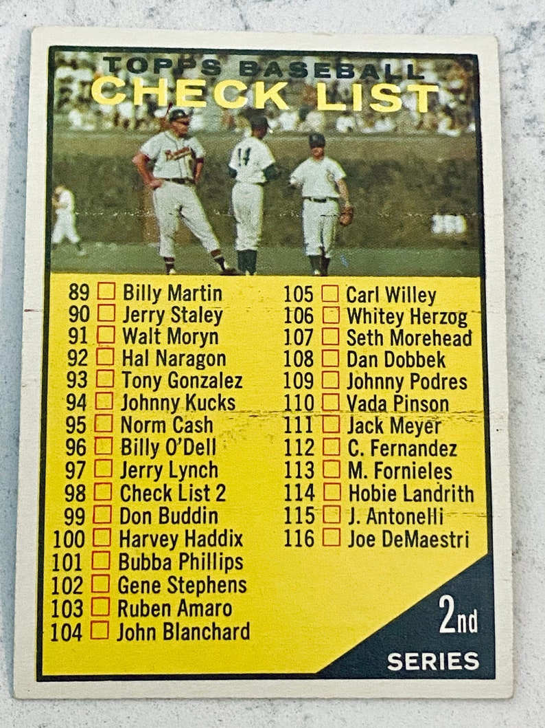 1961 Topps Baseball Card Lot 6 in Great Condition Early Etsy