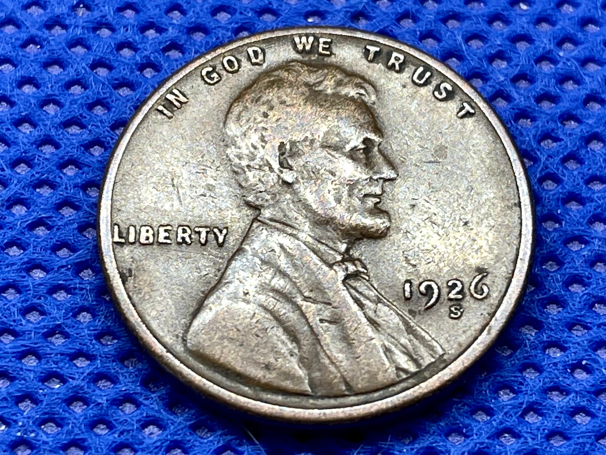 1926-S Wheat Penny in VF-XF Condition, Near Full Wheat Lines