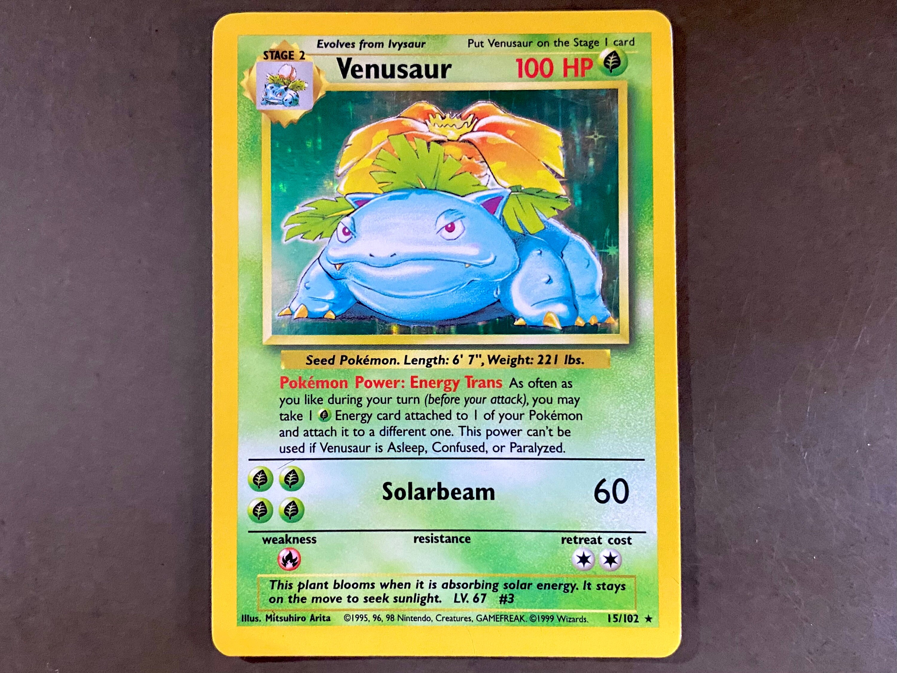 1999 Venusaur Unlimited Holo Base Set Pokemon Venusaur Holo Etsy UK