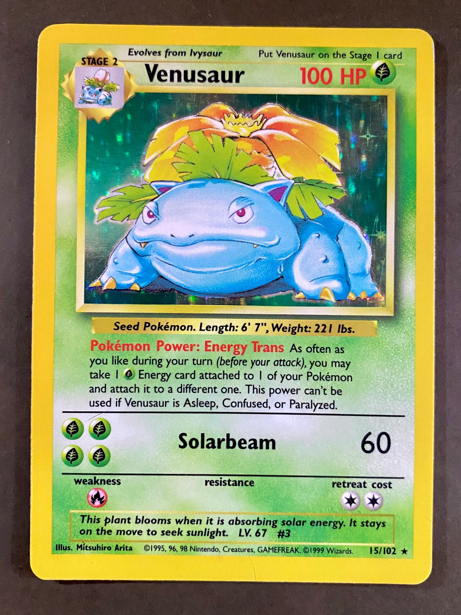 1999 Venusaur Unlimited Holo Base Set Pokemon Venusaur Holo Etsy UK