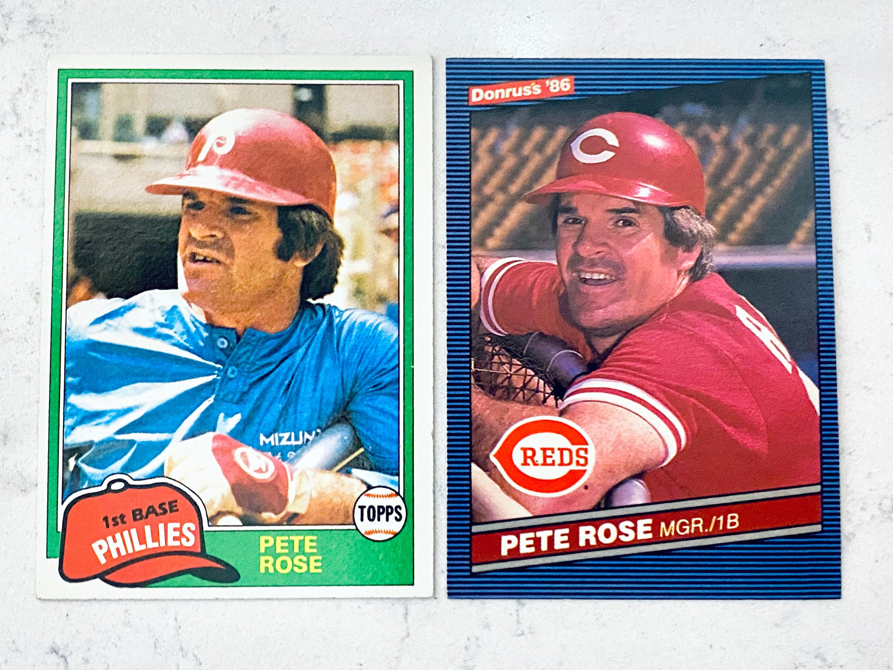 1980s Pete Rose Cards in Great Condition 1981 Topps & 1986 - Etsy