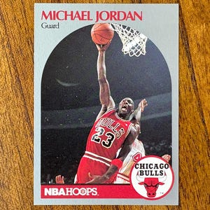 1990 Michael Jordan Hoops Basketball card #65, sharp corners, no creases