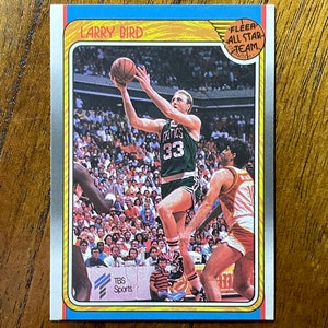 Carte de basket-ball Larry Bird All-Star Fleer 1988 n° 124, coins pointus, sans plis