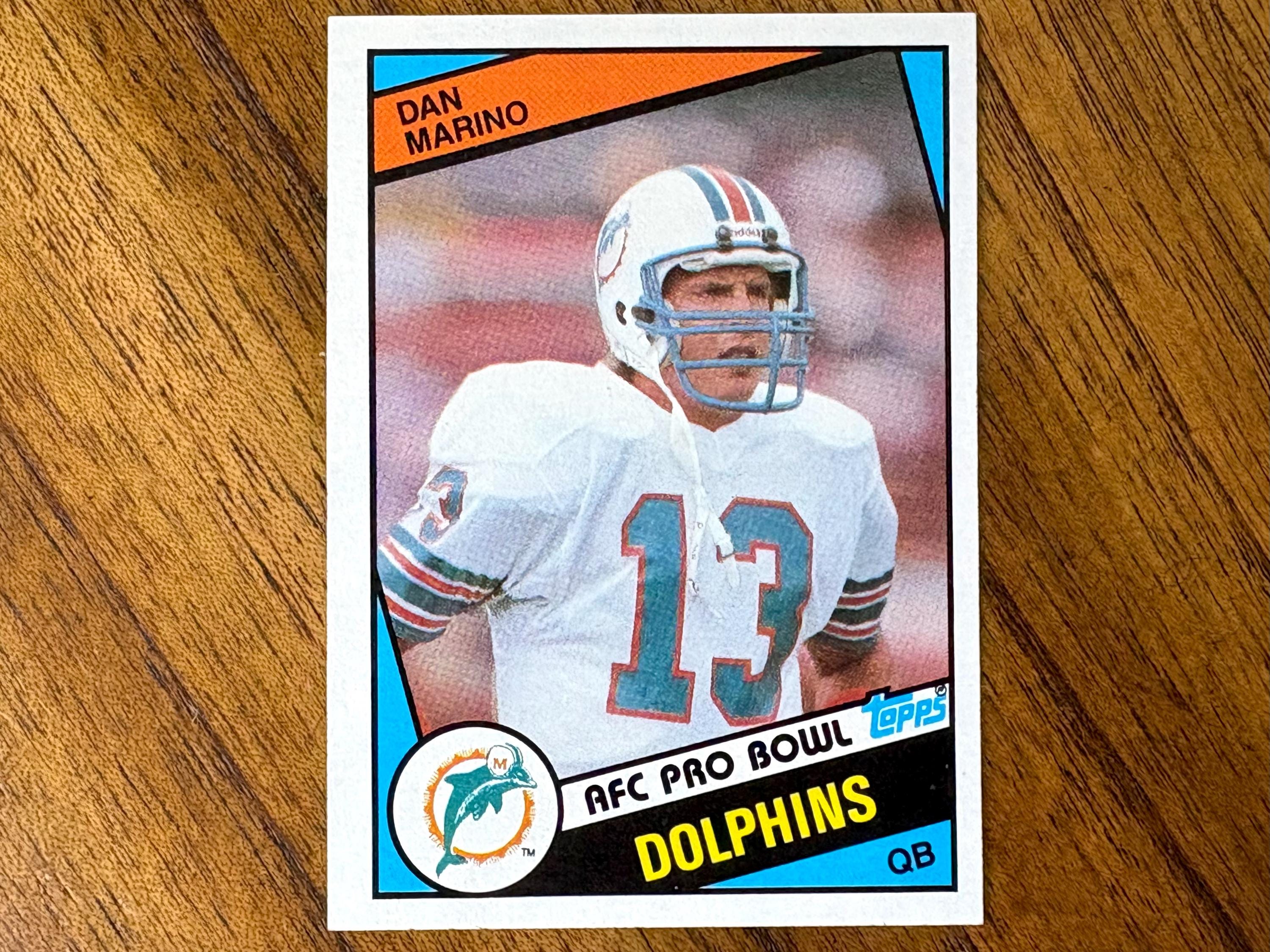 1984 Dan Marino RC #123 Topps Football Card, Sharp Corners, No