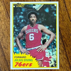 1981 Topps Basketball Julius Erving carte # 30, coins pointus, pas de plis