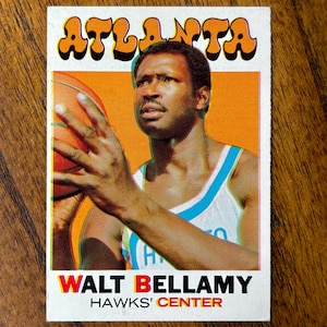 1971 Carte de basket-ball Walt Bellamy Topps n° 116, sans plis