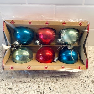Vintage Glass Christmas Bulb Set in Box
