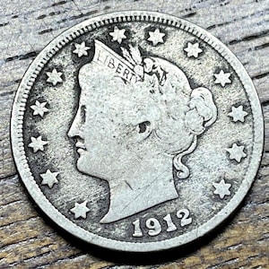 1912 D Liberty V Nickel in F Condition, full liberty/distinct letters C2