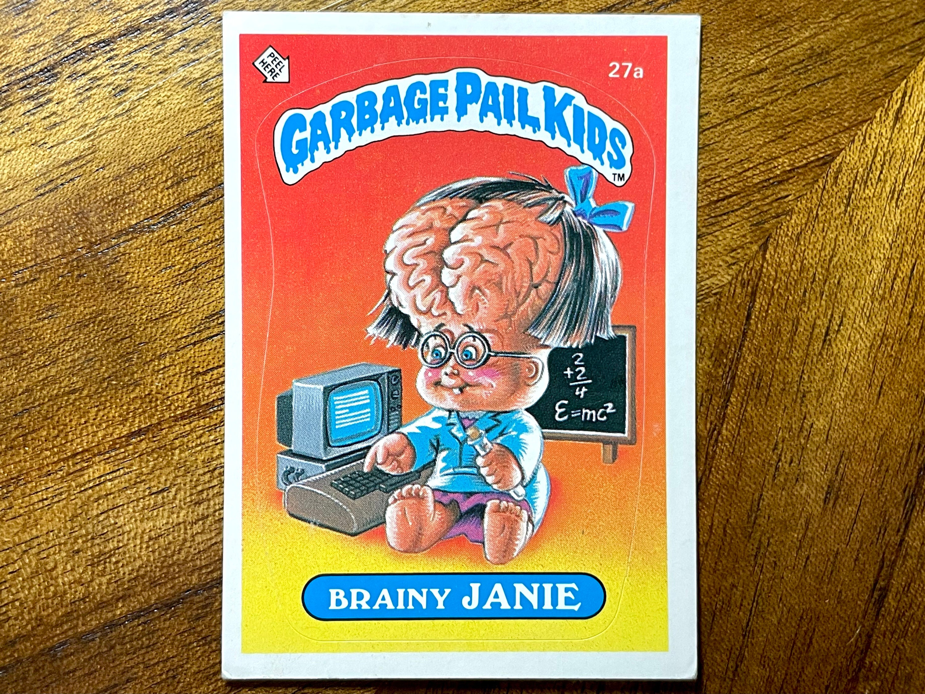 1985 Brainy Janie Garbage Pail Kids Series 1 Card #27a, No Creases