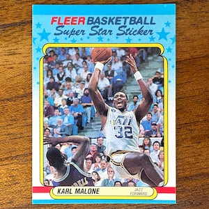 1988 Fleer Karl Malone Basketball Sticker #8, no creases