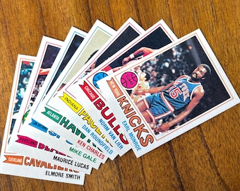 1977 Topps Basketball card lot (7), sharp corners, no creases, Earl Monroe, Van Lier