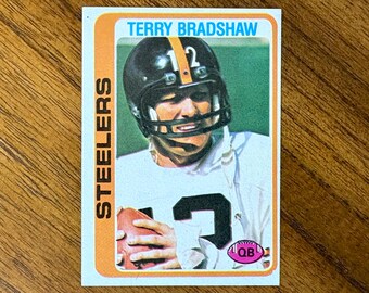 1978 Terry Bradshaw Topps Football Card #65, sharp corners, no creases