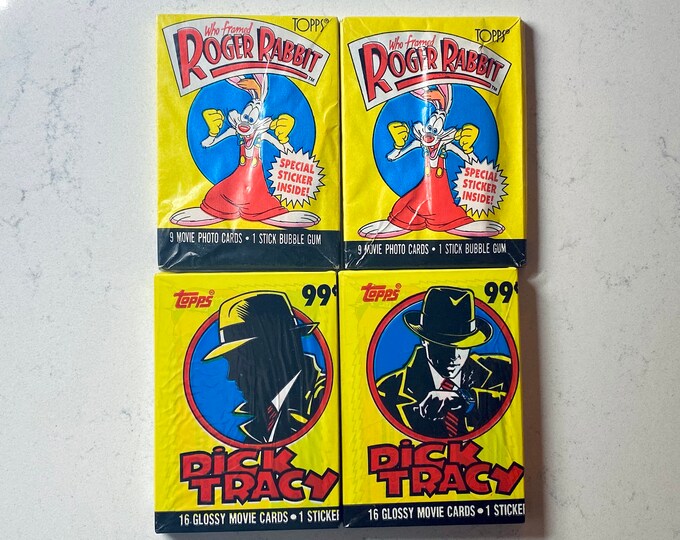 1987 Disney Roger Rabbit & Dick Tracy Packs (4) in Excellent Unopened ...