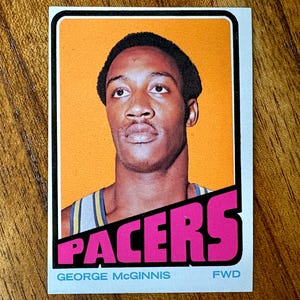 Carte de basket-ball George McGinnis RC Topps 1972 n° 183, coins pointus, sans plis