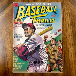 1952 Baseball Thrills issue #3, Edited By Bob Feller, The Real Story of Joe DiMaggio, Joe DiMaggio, Golden Age Comic