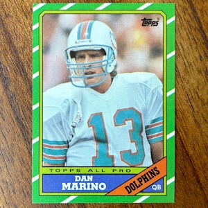 Carte de football Dan Marino Topps 1986 n°45, angles vifs, aucun pli C2