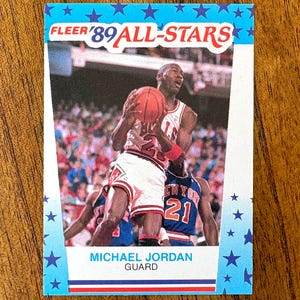 1989 Michael Jordan fleer all star sticker #3, sharp corners, no creases