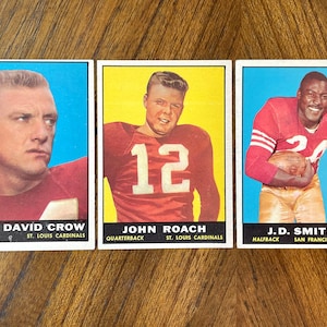 1961 Topps football card lot (3), no creases