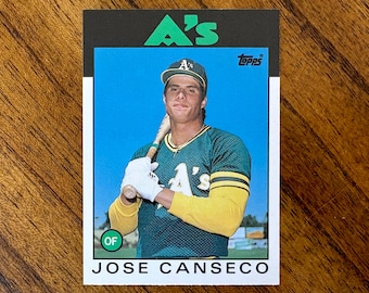 1986 Jose Canseco RC Topps Traded Baseball card #20T, sharp corners, no creases