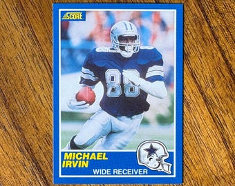 1989 Michael Irvin RC Score Football card, sharp corners no creases T