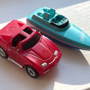 1980’s Micro Machines Blue Debby Speed Boat and Corvette vehicles