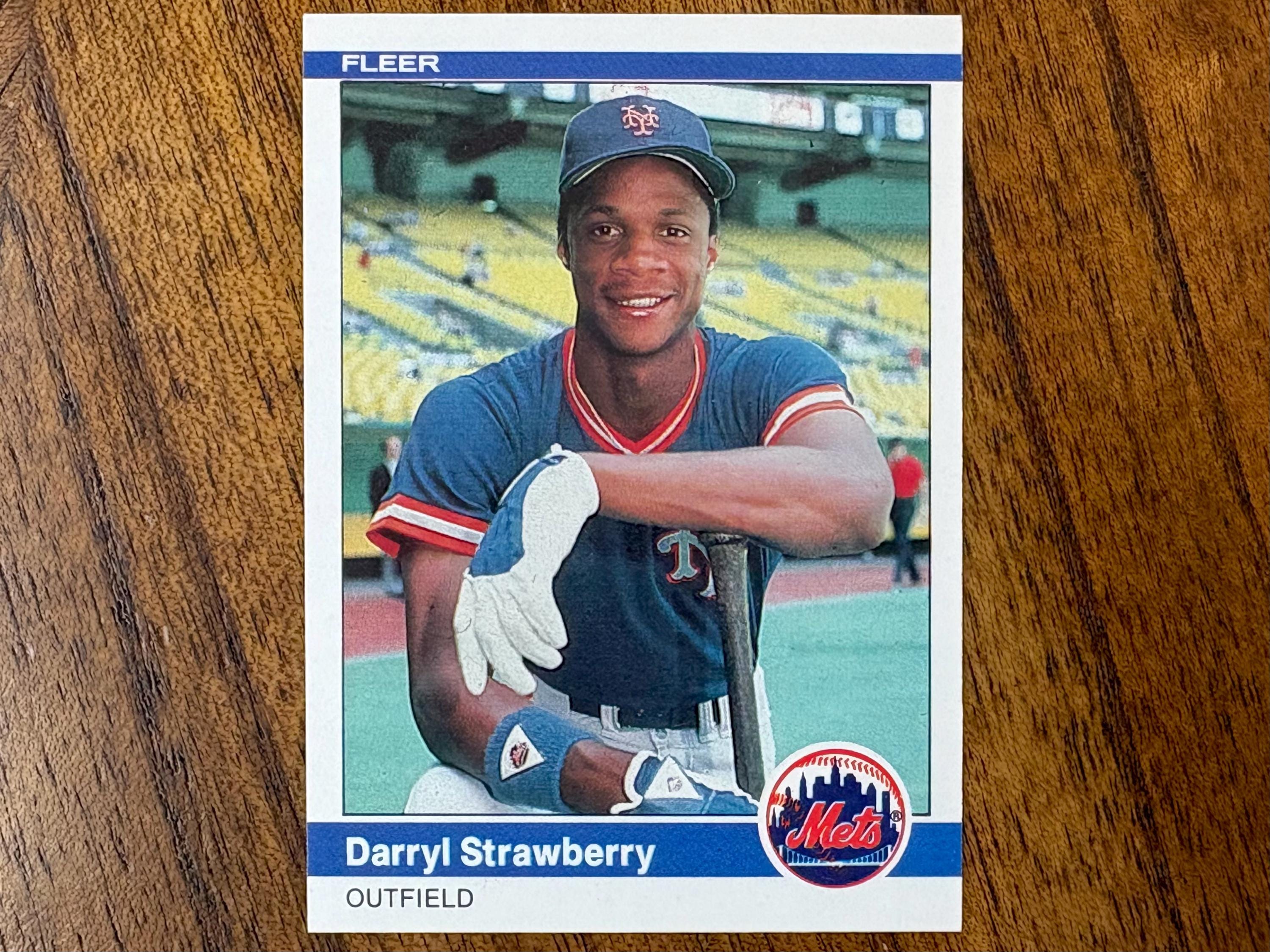 1984 Darryl Strawberry Fleer Baseball RC #599, Sharp Corners, No