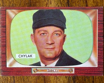 1955 HOF Umpire Nestor Chylak Bowman Baseball Card #283, no creases